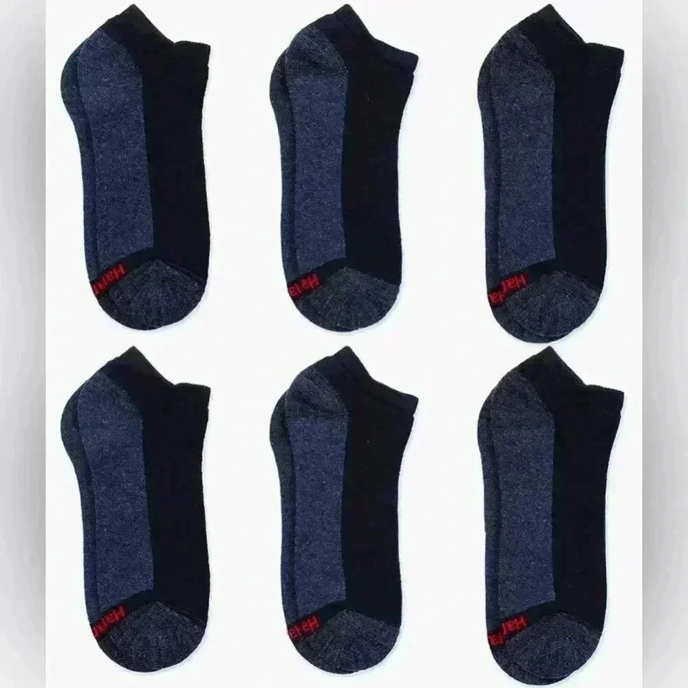 Hanes low cut max cushion black socks 8 pairs men’s NWOT